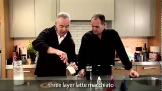 aerolatte  milk frother makes three layer caffè latte macchiato [upl. by Yrallam]