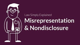 Misrepresentation and Nondisclosure  Contracts  Defenses amp Excuses [upl. by Dituri761]