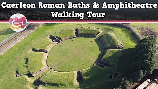 CAERLEON ROMAN BATHS amp AMPHITHEATRE WALES  Walking Tour  Pinned on Places [upl. by Natsirk]