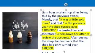 How to apply misrepresentation Liam cupcake scenario [upl. by Asenev]