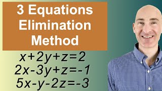 Solving Systems of 3 Equations Elimination [upl. by Aihsenat]