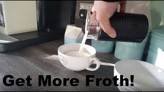 How to Get More Froth from Your Nespresso Coffee Aeroccino  Nespresso tips and help [upl. by Arymat]